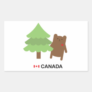 Adesivo Retangular Urso do Canadá