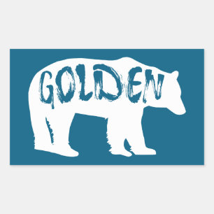 Adesivo Retangular Urso Dourado do Colorado