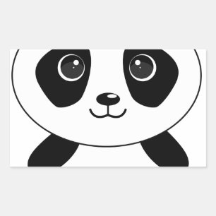Adesivo Retangular Urso engraçado panda urso panda