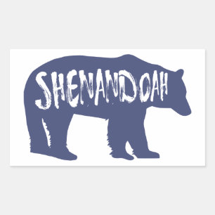 Adesivo Retangular Urso Nacional do Parque Shenandoah