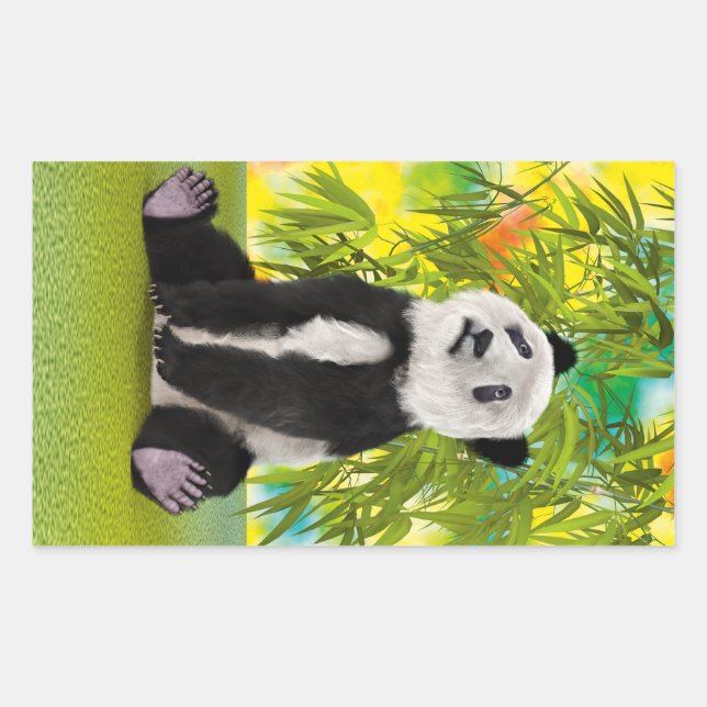 Adesivo Retangular Urso Panda Fofo Presente Perfeito para Amantes de  (Frente)
