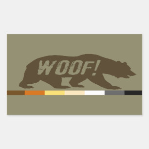Adesivo Retangular Ursos Gays Orgulhosos Bandeira do Orgulho WOOF