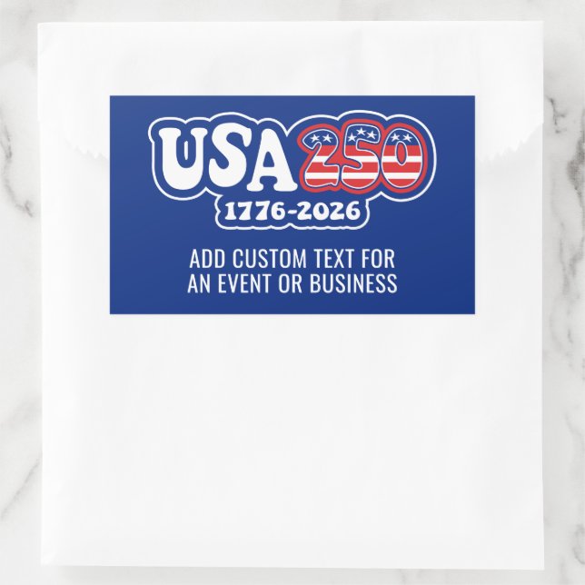 Adesivo Retangular USA 250 - America's 250th Birthday Red White Blue (Bolsa)