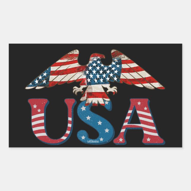 ADESIVO RETANGULAR USA AMERICAN EAGLE (Frente)
