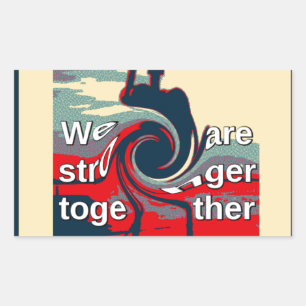 Adesivo Retangular USA Change: Unity Design mais forte junto