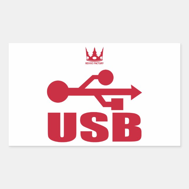 ADESIVO RETANGULAR USB（赤） (Frente)