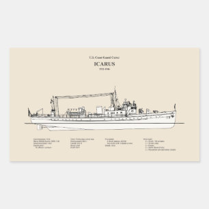 Adesivo Retangular USCG Cutter Icarus wpc- 110 - SBD