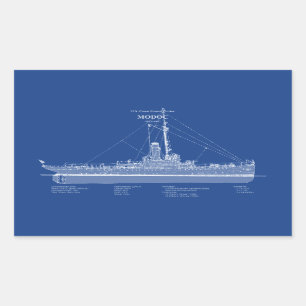 Adesivo Retangular USCG Cutter Modoc wpg-46 - ABD