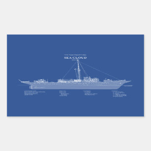 Adesivo Retangular USCG Cutter Sea Cloud wpg-284 - ABD