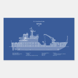Adesivo Retangular USCG Cutter Spar wlb-206 - ABD