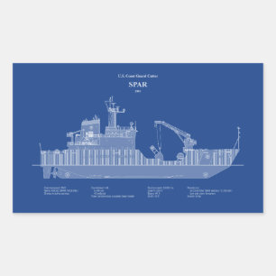 Adesivo Retangular USCG Cutter Spar wlb-206 - ABD