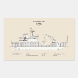 Adesivo Retangular USCG Cutter Spar wlb- 206 - SBD
