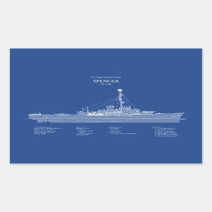 Adesivo Retangular USCG Cutter Spencer wpg-36 - ABD