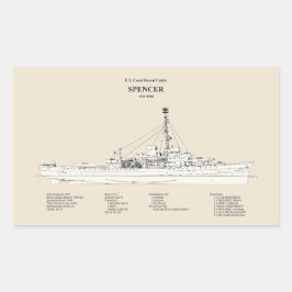 Adesivo Retangular USCG Cutter Spencer wpg-36 - SBD