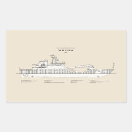 Adesivo Retangular USCG Cutter Willow wlb- 202 - SBD