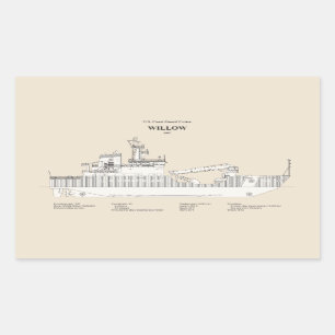 Adesivo Retangular USCG Cutter Willow wlb- 202 - SBD