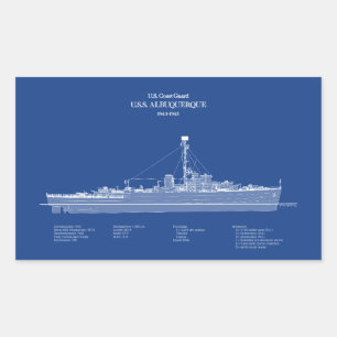 Adesivo Retangular USCG USS Albuquerque PF- 7 - ABD