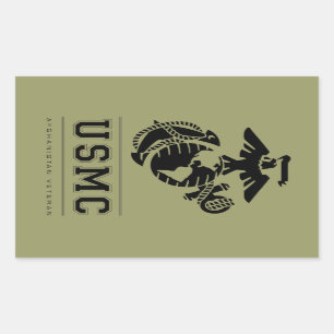 Adesivo Retangular USMC Afeganistão Veterano