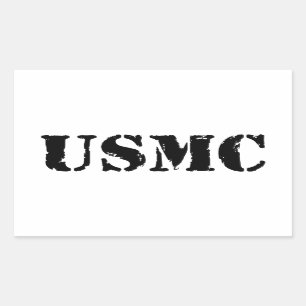 Adesivo Retangular USMC [texto do estêncil]