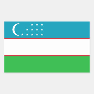Adesivo Retangular Uzbekistan/Uzbeque/bandeira de Uzbekistani