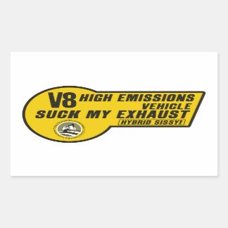 Adesivo Retangular V8 SUV Sticker (Amarelo) 4 embalagens