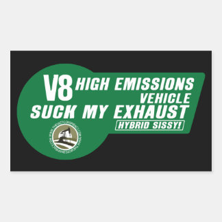 Adesivo Retangular V8 SUV Sticker (Verde a Preto) 4 embalagens