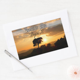 Adesivo Retangular Vá para a citação inspiracional "Comece"