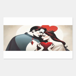 Adesivo Retangular Valet et reine de cœur