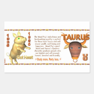 Adesivo Retangular Valxart 1995 2055 Taurus do zodíaco de WoodPig
