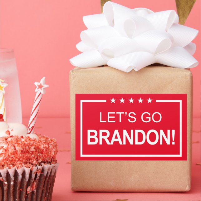 Adesivo Retangular Vamos Brandon Funny Trump 2024 (Festa)