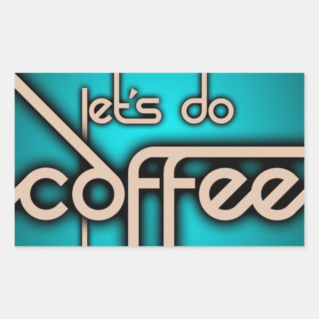 Adesivo Retangular vamos de café (Frente)