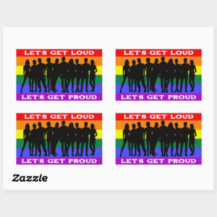 Adesivo Retangular Vamos ficar loucos, vamos ter orgulho LGBTQ