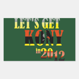 Adesivo Retangular Vamos ganha Kony em 2012.Bandeira de Uganda