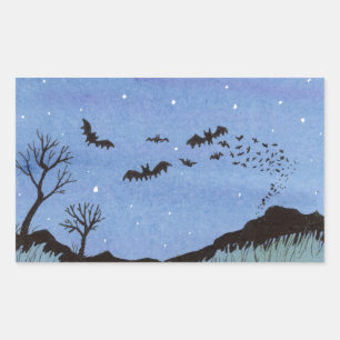 Adesivo Retangular Vampiro Bats Halloween