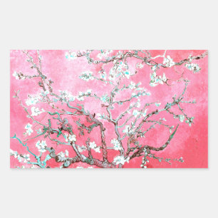 Adesivo Retangular Van Gogh Almond Blossomo Azul Rosa