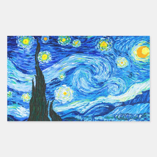 Adesivo Retangular Van Gogh Starry Night (Frente)