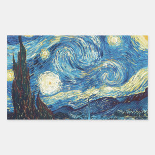Adesivo Retangular Van Gogh Starry Night Classism Arte