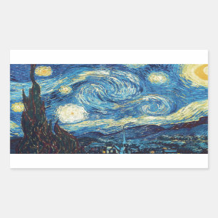 Adesivo Retangular Van Gogh Starry Night Classism Arte