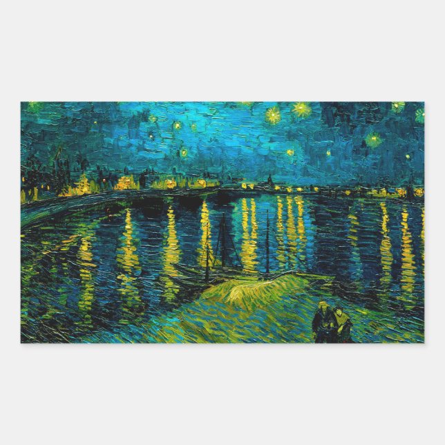Adesivo Retangular Van Gogh Starry Night Over the Rhône (Frente)