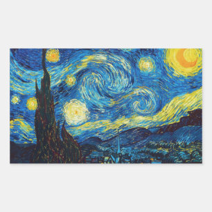 Adesivo Retangular Van Gogh Starry Night Stickers