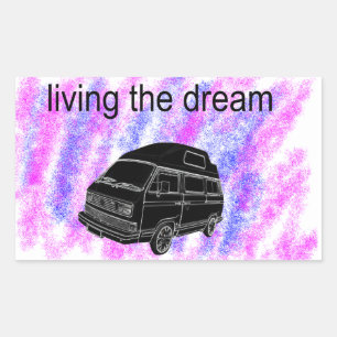 Adesivo Retangular Van life camper van
