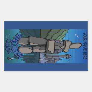 Adesivo Retangular Vancouver Canada Stickers Custom Vancouver Sticker