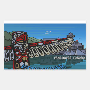 Adesivo Retangular Vancouver Canada Stickers Landmark Souvenir Art