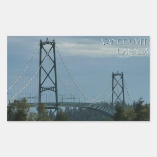 Adesivo Retangular Vancouver Canada Stickers Lions Gate Souvenirs