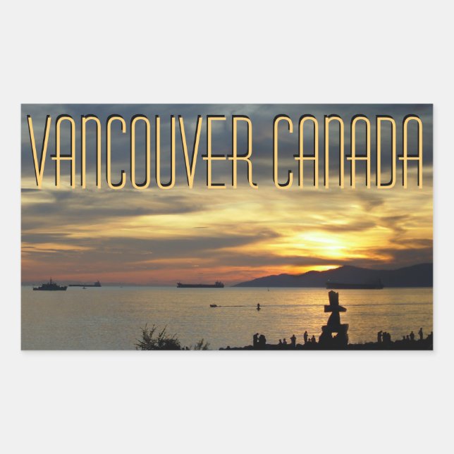 Adesivo Retangular Vancouver Souvenir Stickers Vancouver Souvenirs (Frente)