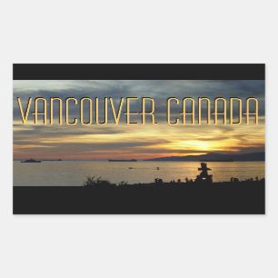 Adesivo Retangular Vancouver Souvenir Stickers Vancouver Souvenirs