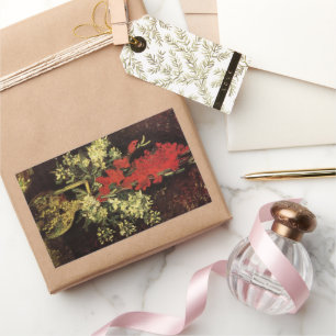 Adesivo Retangular Vase com Gladioli, Cravos por Vincent van Gogh