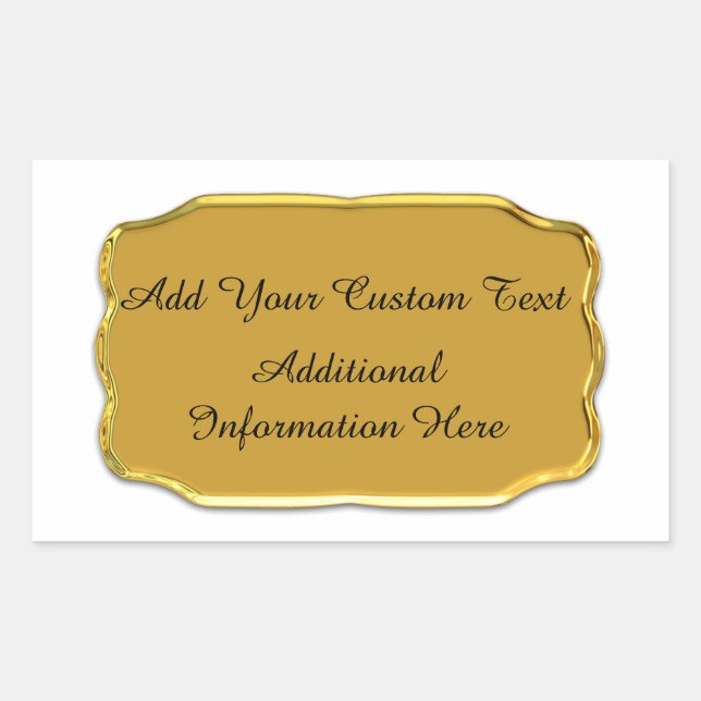 Adesivo Retangular Vedantes E Vinhetas Dourados Elegantes (Frente)