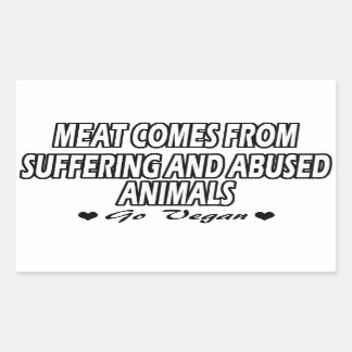 Adesivo Retangular Vegan | Vinhetas de Ativismo | Salvar os animais