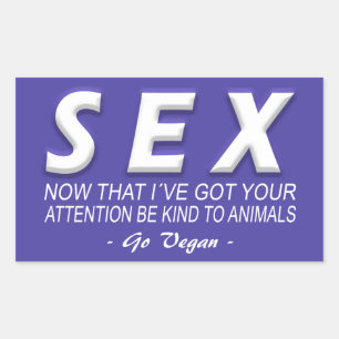 Adesivo Retangular Vegan   Vinhetas de Ativismo   Salvar os animais